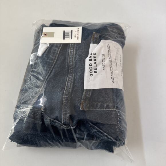 Good American Good Ease Relaxed Jeans NEW Size 12 MId-Rise Wide Leg 34" Inseam - Picture 10 of 10